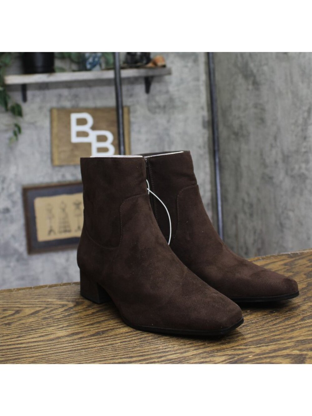 Universal Thread Block Heel Ankle Boots with Memory Foam Insole Brown 6.5W